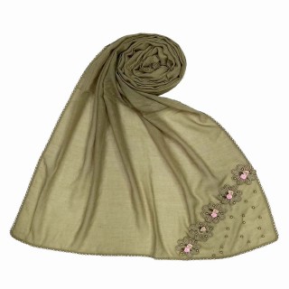 Designer Cotton one sided hijab- Tawny Brown